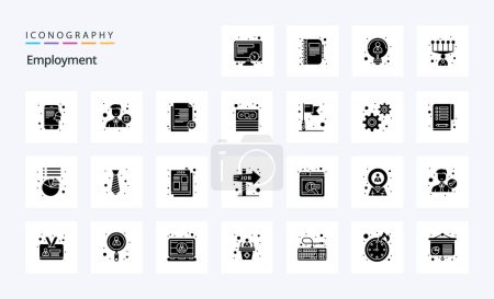 Illustration for 25 Employment Solid Glyph icon pack - Royalty Free Image