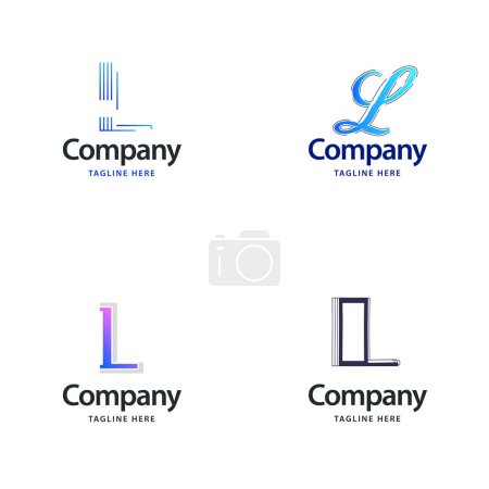 Ilustración de Letra L Big Logo Pack Diseño Creativo Diseño de logotipos modernos para su negocio - Imagen libre de derechos