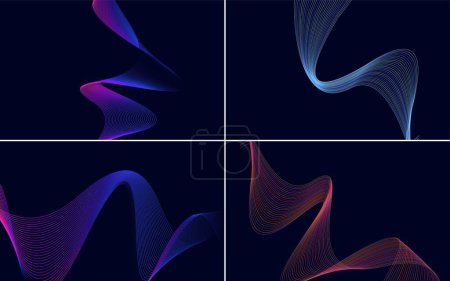 Ilustración de Curva de onda vector abstracto paquete de fondo para un diseño contemporáneo y elegante - Imagen libre de derechos