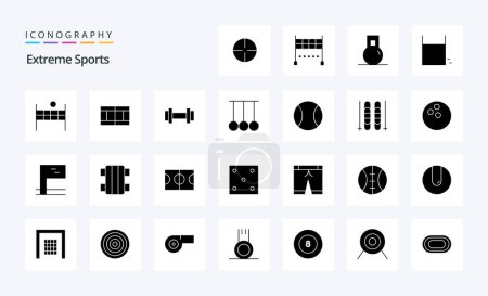 Téléchargez les illustrations : Pack de 25 icônes Sport Solid Glyph - en licence libre de droit
