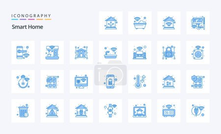 Ilustración de Paquete de iconos Smart Home Blue 25 - Imagen libre de derechos
