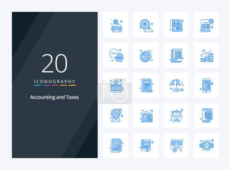Illustration for 20 Taxes Blue Color icon for presentation - Royalty Free Image