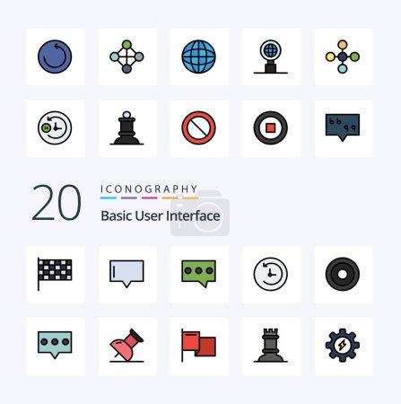 Illustration for 20 Basic Line Filled Color icon Pack like comment user message line basic - Royalty Free Image
