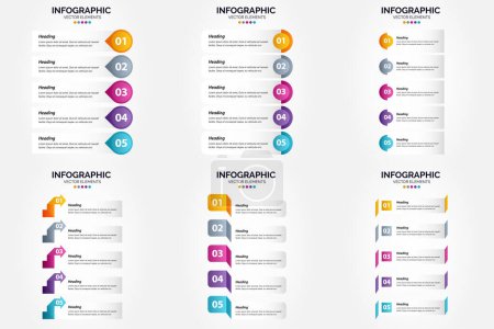 Illustration for Impress your audience with our 5 Steps cycle diagrams and timelines. - Royalty Free Image