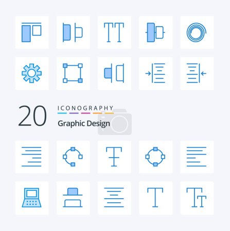 Ilustración de 20 Icono de diseño de color azul Paquete como hardware portátil huelga texto alinear - Imagen libre de derechos