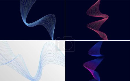 Illustration for Wave curve abstract vector background pack for a clean and stylish design - Royalty Free Image