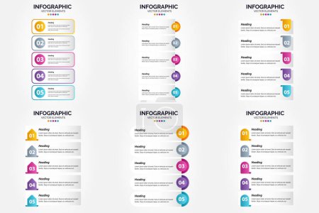 Illustration for This set of vector infographics is ideal for advertising in brochures. flyers. and magazines. - Royalty Free Image