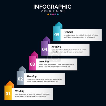 Photo for 5 Steps Infographics design vector and marketing can be used for workflow layout - Royalty Free Image