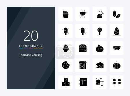 Ilustración de 20 icono de glifo sólido de alimentos para la presentación - Imagen libre de derechos