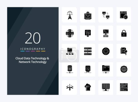 Ilustración de 20 Tecnología de datos en la nube y tecnología de red Icono de glifo sólido para presentación - Imagen libre de derechos