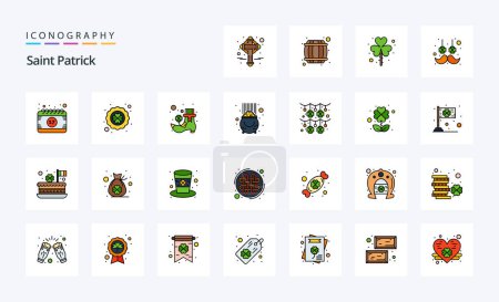 Illustration for 25 Saint Patrick Line Filled Style icon pack - Royalty Free Image