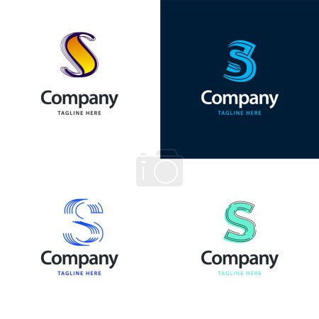 Illustration for Letter S Big Logo Pack Design Creative Modern logos design for your business - Royalty Free Image