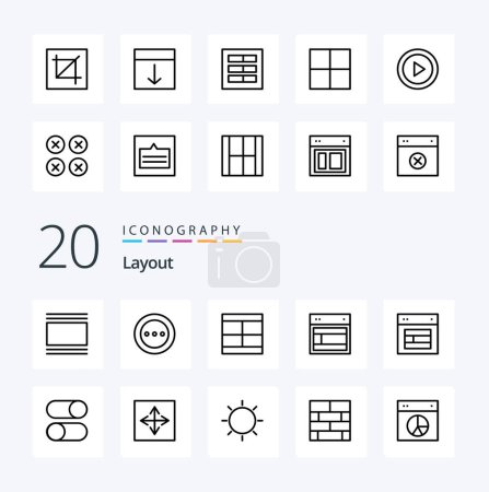 Ilustración de 20 Icono de línea de diseño Pack como interfaz organizar la interfaz de la herramienta de orden - Imagen libre de derechos