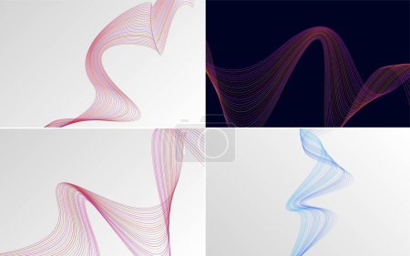 Ilustración de Paquete de fondo de vector abstracto de curva de onda moderna para un diseño único y audaz - Imagen libre de derechos