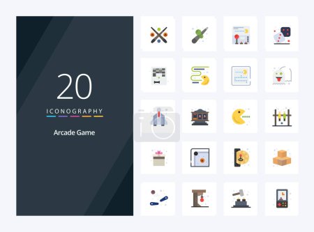 Ilustración de 20 Icono de color plano de Arcade para presentación - Imagen libre de derechos