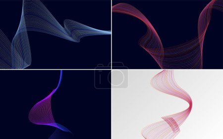 Ilustración de Curva de onda vector abstracto paquete de fondo para un diseño audaz y único - Imagen libre de derechos