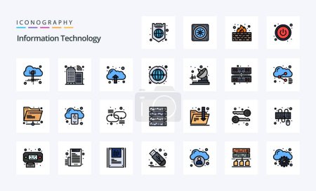 Ilustración de 25 Línea de tecnología de la información relleno icono de estilo pack - Imagen libre de derechos