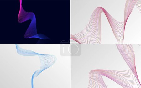 Illustration for Wave curve abstract vector background pack for a sleek and professional look - Royalty Free Image