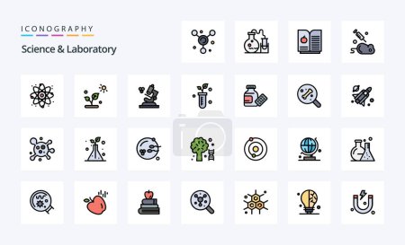 Illustration for 25 Science Line Filled Style icon pack - Royalty Free Image