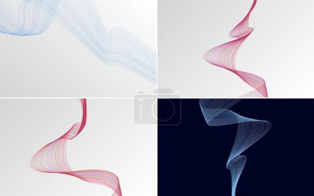 Illustration for Modern wave curve abstract presentation background Pack - Royalty Free Image