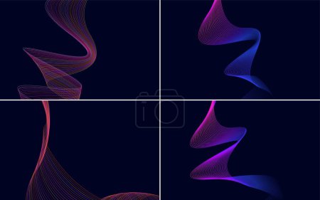 Illustration for Add a touch of sophistication to your design with this set of 4 vector backgrounds - Royalty Free Image
