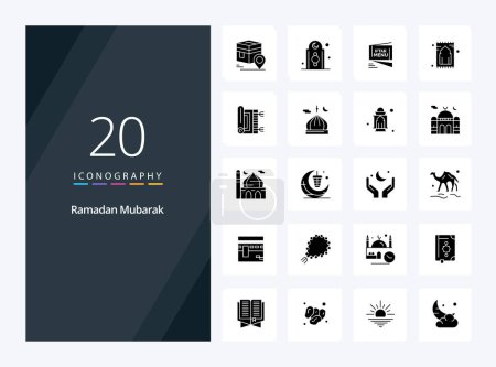Ilustración de 20 Ramadán Solid Glyph icono para la presentación - Imagen libre de derechos