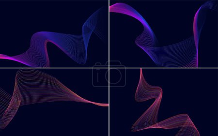 Ilustración de Curva de onda moderna vector abstracto paquete de fondo para un diseño único y artístico - Imagen libre de derechos