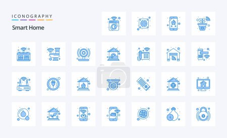 Ilustración de Paquete de iconos Smart Home Blue 25 - Imagen libre de derechos