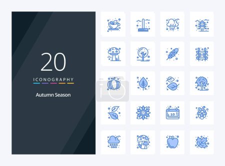 Ilustración de 20 Otoño icono de color azul para la presentación - Imagen libre de derechos