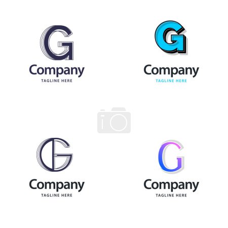 Illustration for Letter G Big Logo Pack Design Creative Modern logos design for your business - Royalty Free Image