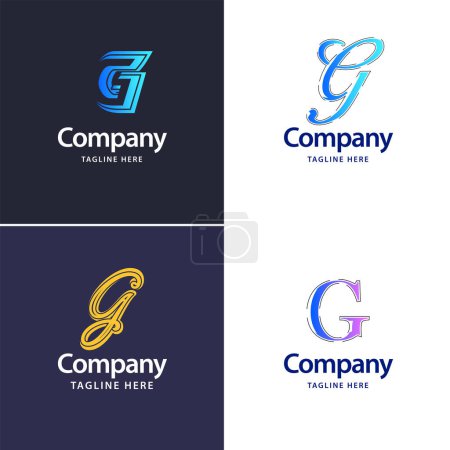 Téléchargez les illustrations : Lettre G Big Logo Pack Design Creative Design de logos modernes pour votre entreprise - en licence libre de droit