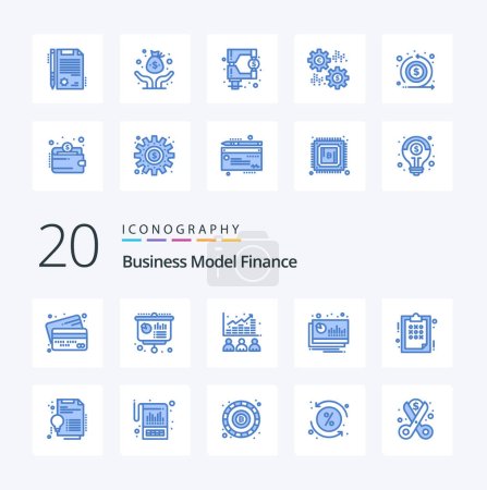 Ilustración de 20 Finanzas Azul Icono de color Pack como contabilidad financiera índice de acciones financieras - Imagen libre de derechos