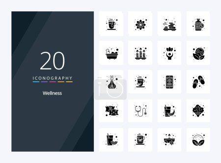 Téléchargez les illustrations : 20 icône de glyphe solide pour la présentation - en licence libre de droit