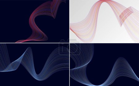 Ilustración de Curva de onda vector abstracto paquete de fondo para un diseño elegante y moderno - Imagen libre de derechos