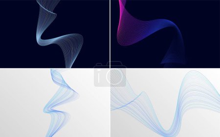 Illustration for Modern wave curve abstract vector background pack for a contemporary and clean design - Royalty Free Image
