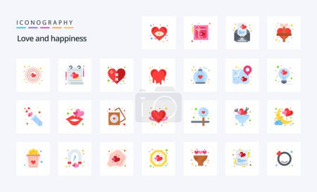 Ilustración de 25 Love Pack icono de color plano - Imagen libre de derechos