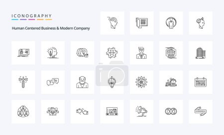 Illustration for 25 Human Centered Business And Modern Company Line icon pack - Royalty Free Image