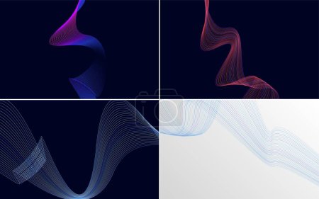 Téléchargez les illustrations : Arrière-plans vectoriels abstraits de courbe ondulatoire moderne pour un design élégant et contemporain - en licence libre de droit