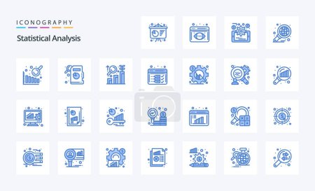 Illustration for 25 Statistical Analysis Blue icon pack - Royalty Free Image