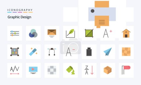 Ilustración de 25 Diseño Paquete icono de color plano - Imagen libre de derechos
