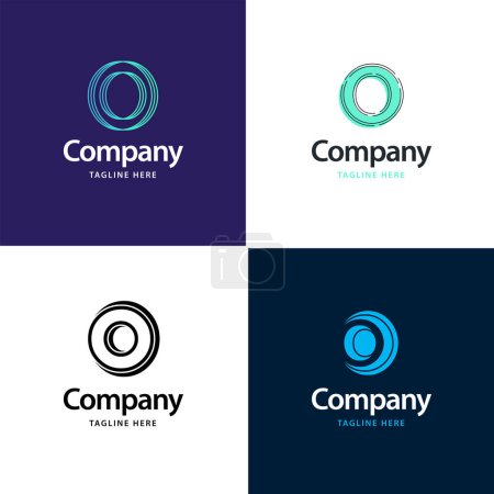 Ilustración de Letra O Big Logo Pack Design Diseño de logos modernos creativos para su negocio - Imagen libre de derechos