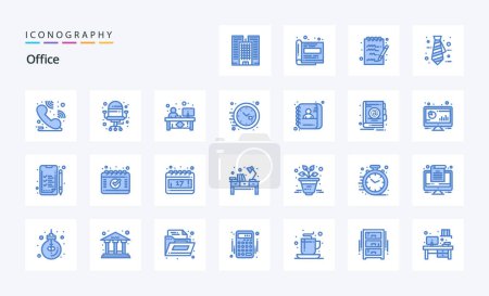 Illustration for 25 Office Blue icon pack - Royalty Free Image
