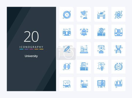 Illustration for 20 University Blue Color icon for presentation - Royalty Free Image