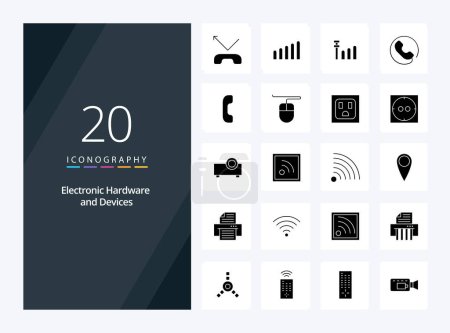Illustration for 20 Devices Solid Glyph icon for presentation - Royalty Free Image
