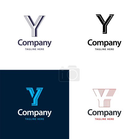 Téléchargez les illustrations : Lettre Y Big Logo Pack Design Creative Design de logos modernes pour votre entreprise - en licence libre de droit