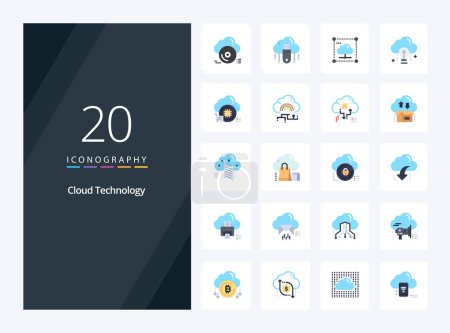 Ilustración de 20 Cloud Technology Icono de color plano para presentación - Imagen libre de derechos