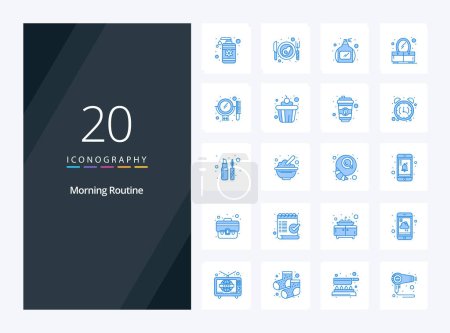 Illustration for 20 Morning Routine Blue Color icon for presentation - Royalty Free Image