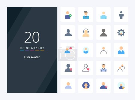 Ilustración de 20 icono de Color plano de usuario para la presentación - Imagen libre de derechos