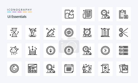 Ilustración de Paquete de iconos de 25 Ui Essentials Line - Imagen libre de derechos
