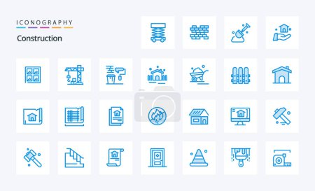 Illustration for 25 Construction Blue icon pack - Royalty Free Image